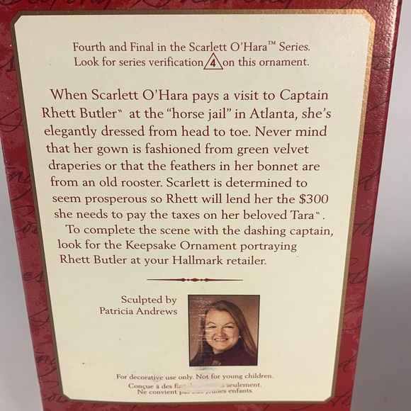 Scarlett O'Hara Green Gown Dress Hallmark Keepsake Christmas Ornament 2000 - Picture 4 of 8